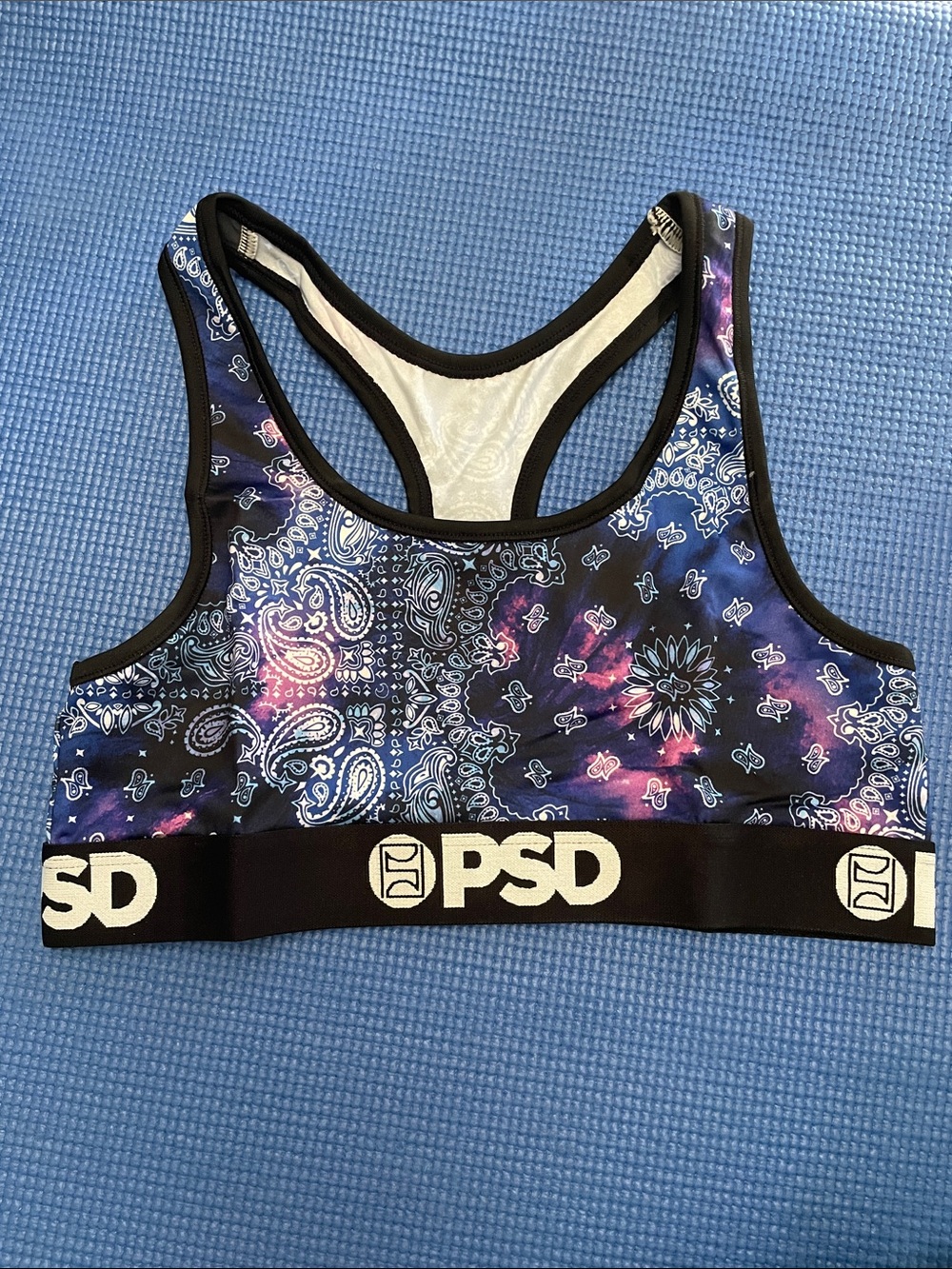 PSD Women's Racerback Bikini Top - Purple Galaxy Paisley woman size M
